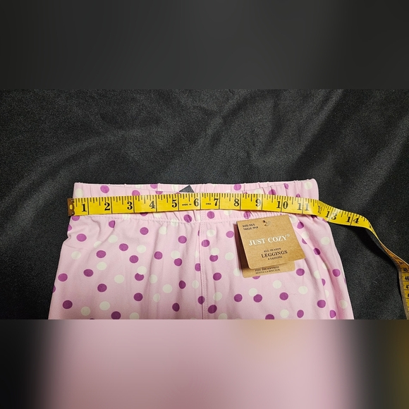 Just Cozy All Season Leggings XS Pink Polka Dot Soft Women's 4 Way Stretch - Picture 5 of 9